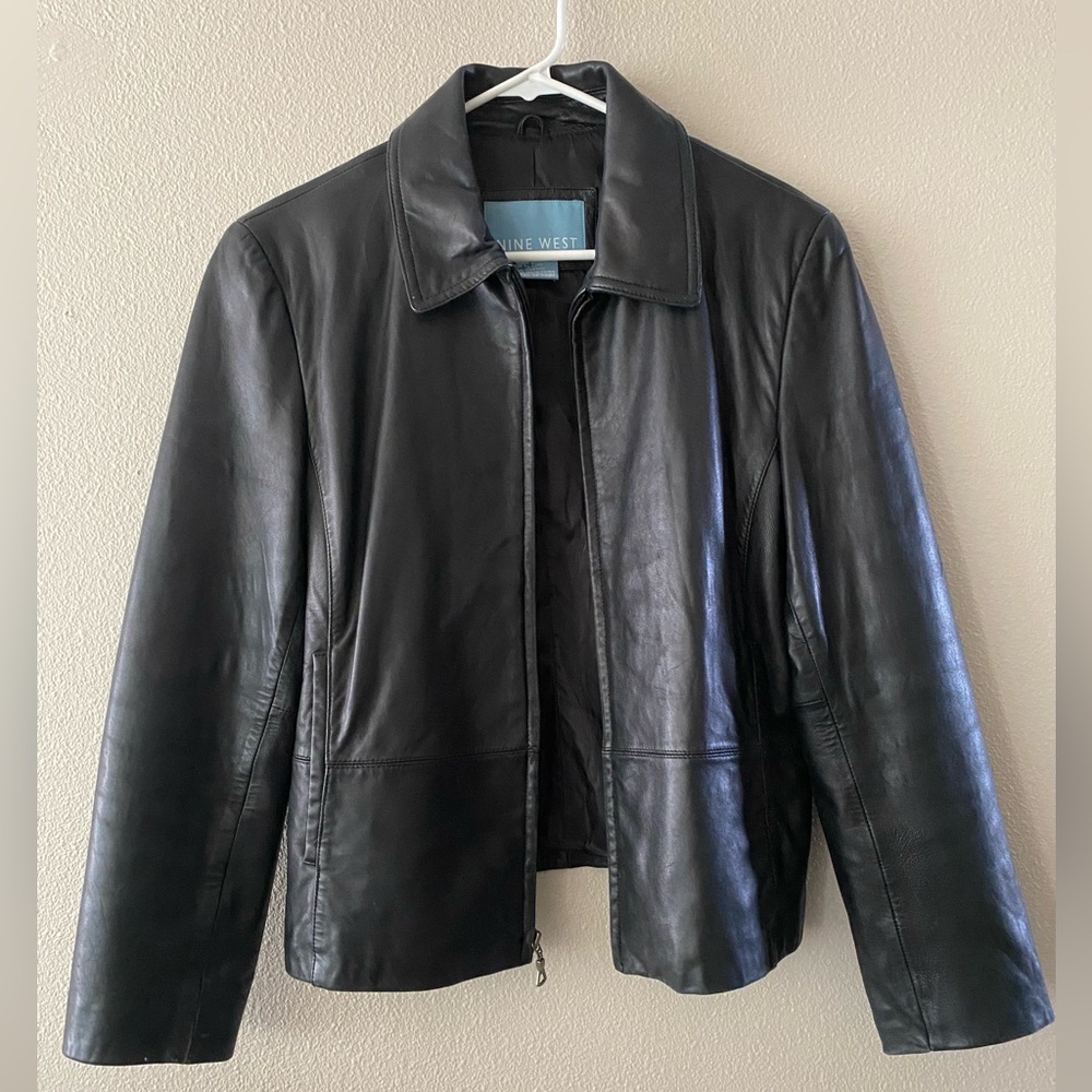 🖤Nine West Black Leather Jacket